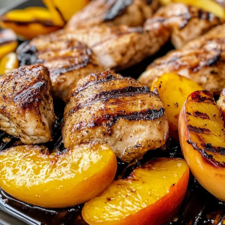Chicken with Grilled Peaches
