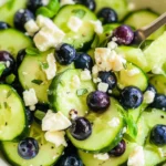 Cucumber Salad with Blueberries and Feta Cheese