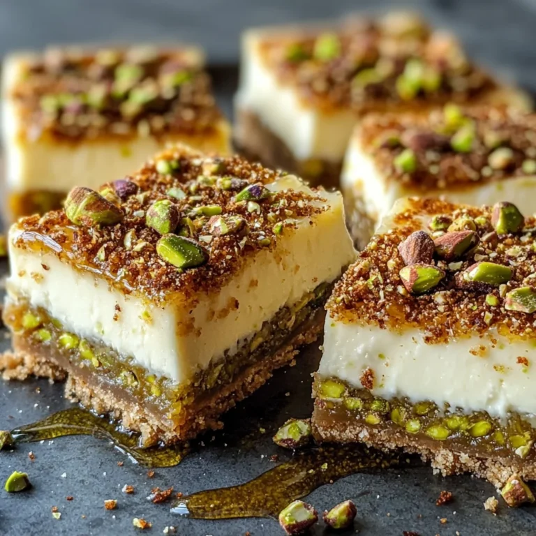 Greek Honey Pistachio Cheesecake Bars: Creamy Delight!