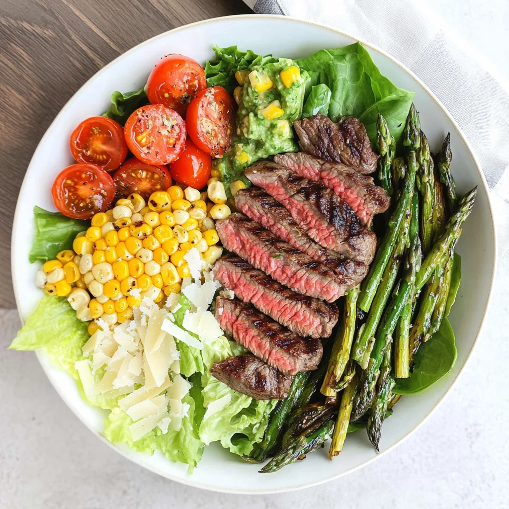 Grilled Steak Salad with Corn and Asparagus