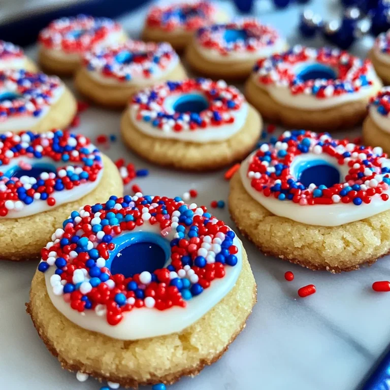 Patriotic Red, White & Blue Thumbprint Cookies