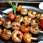 Rosemary Garlic Shrimp and Tomato Kebabs