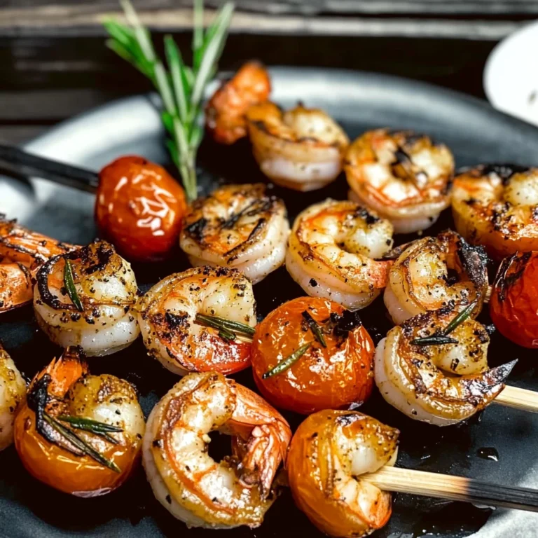 Rosemary Garlic Shrimp and Tomato Kebabs