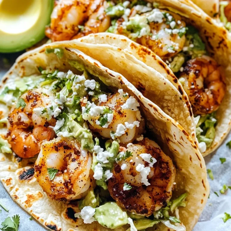 Spicy Shrimp Tacos with Garlic Cilantro Lime Slaw