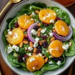 Sweet Spinach Salad with Mandarin Oranges - theamazingfood