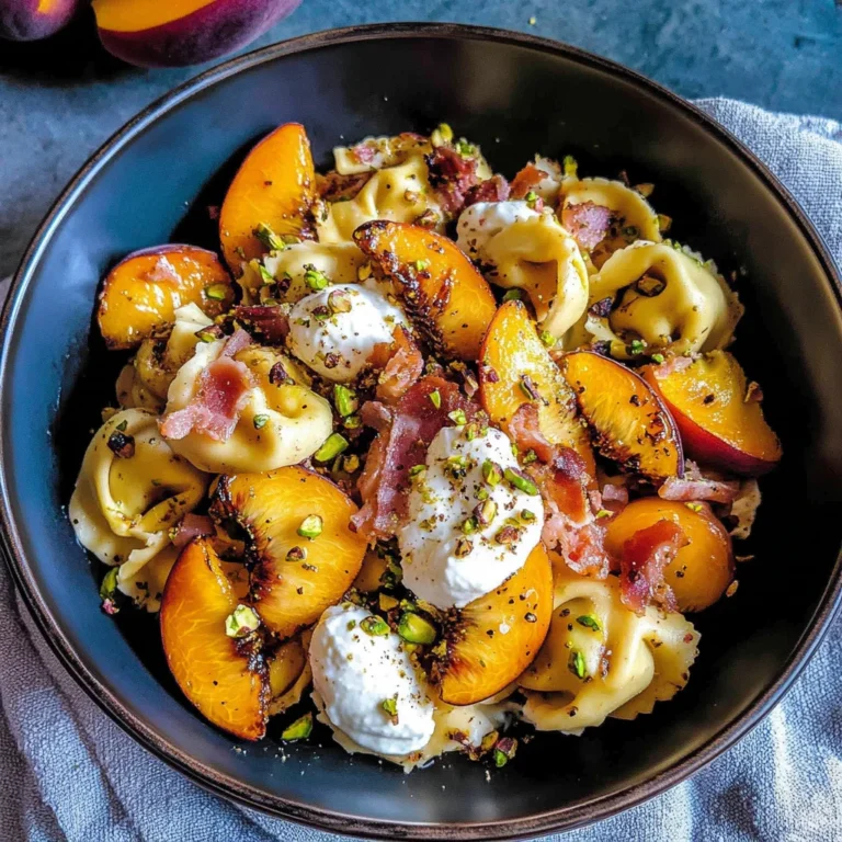 Tortellini Pasta Salad with Grilled Peaches