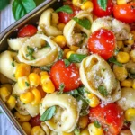 Tortellini Pasta Salad (with Tomatoes, Basil, & Fresh Corn)