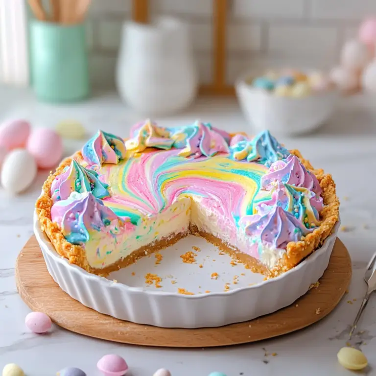 Easter Swirl Pie – A No-Bake Pastel Dessert