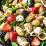 Chicken and Berry Pesto Pasta Salad