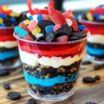 Red White and Blue Dessert Dirt Cups