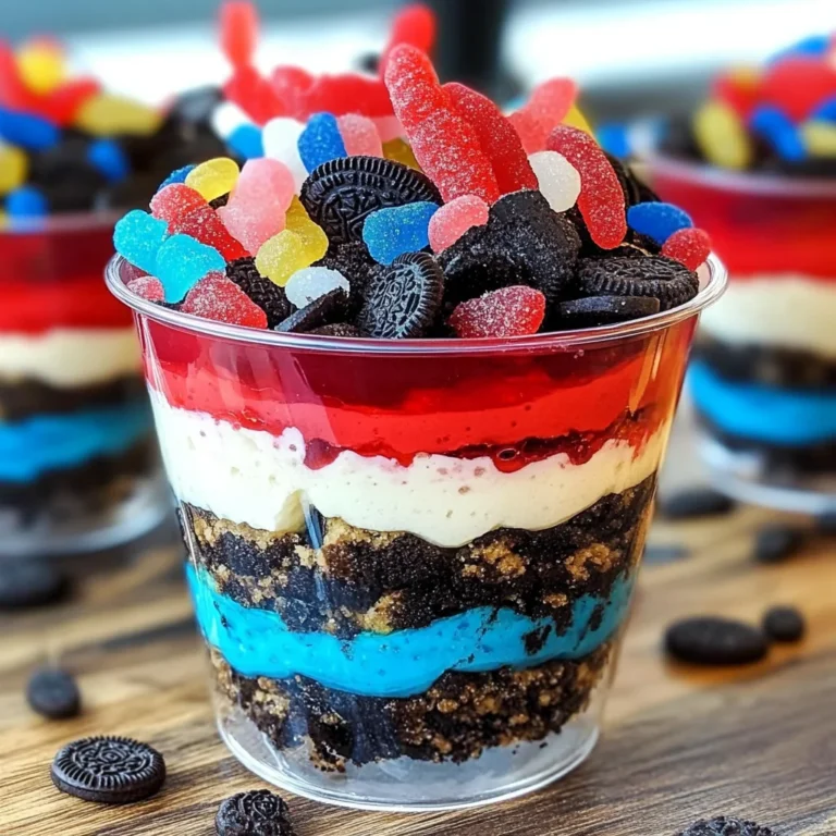 Red White and Blue Dessert Dirt Cups
